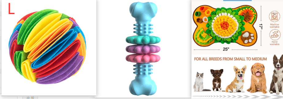 Bone-Shaped TPR Chew Toy for Dogs - Blue set