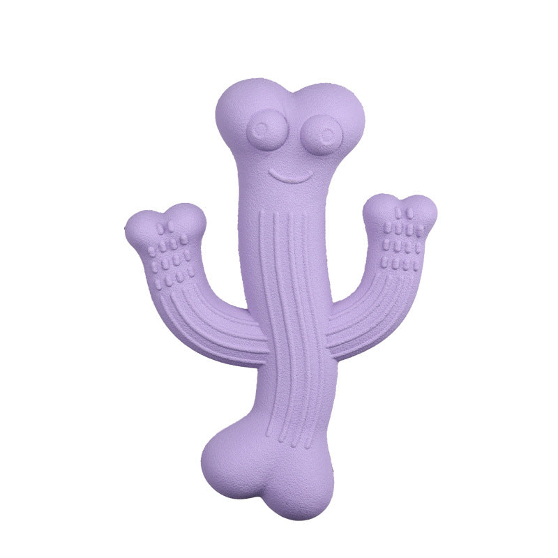 Cactus-Shaped Chew Toy for Dogs - Purple / Large