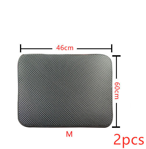 Double-Layer Cat Litter Mat - M 2PC / Grey