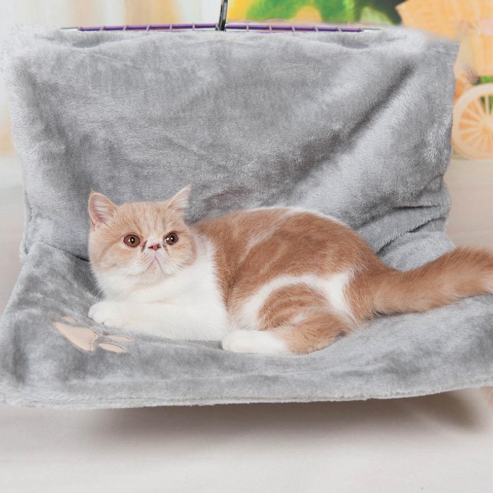 Plush Cat Hammock Bed - Grey