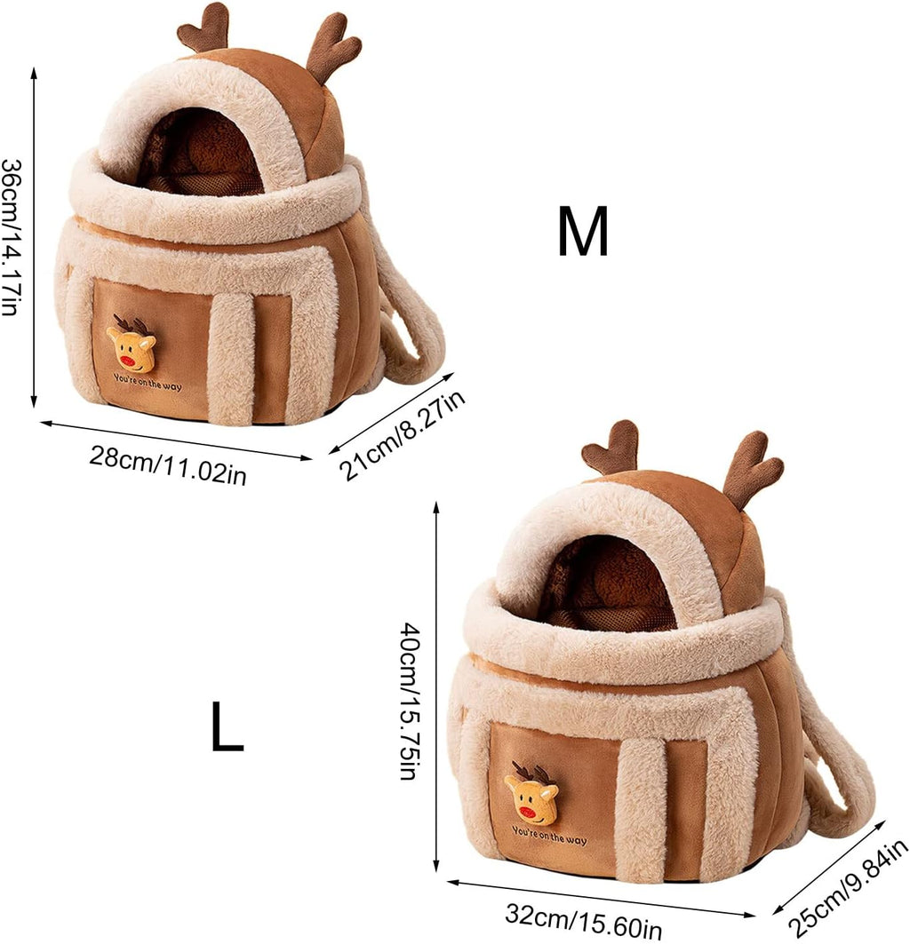 Plush Reindeer Pet Carrier Bag