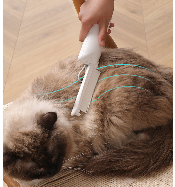 Cat Grooming Brush removing loose fur from a cat