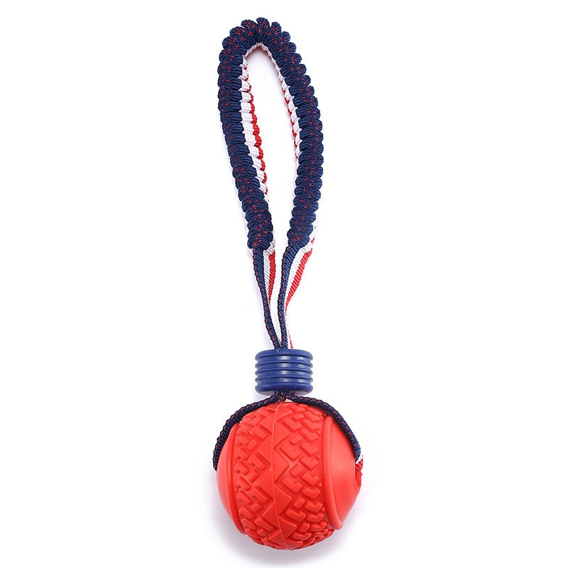 Ball Toy with Elastic Rope for Dogs - Tire Ball Red