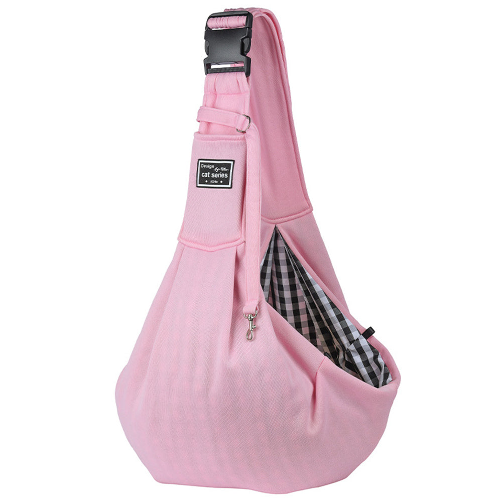 Cotton Pet Sling Carrier Bag - Pink