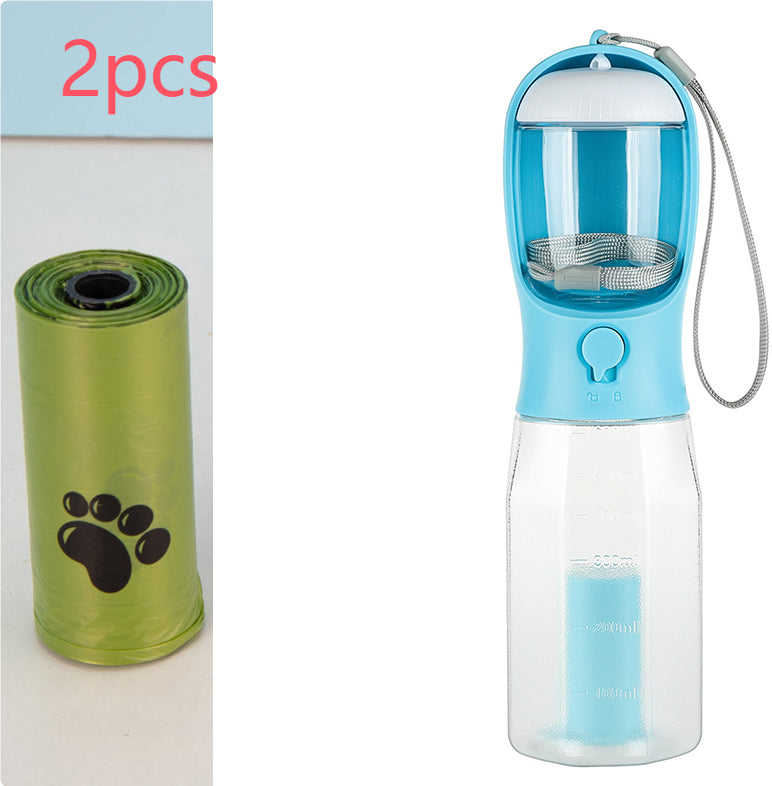 3-in-1 Pet Travel Water Bottle - Turquoise 2pcs