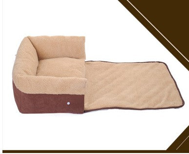 Thick Plush Pet Bed with Blanket