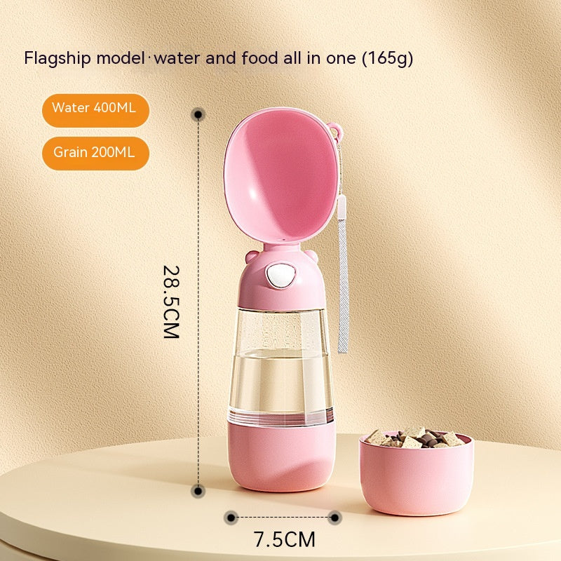 Portable Pet Water and Food Bottle - 3086 Flagship Style Pink