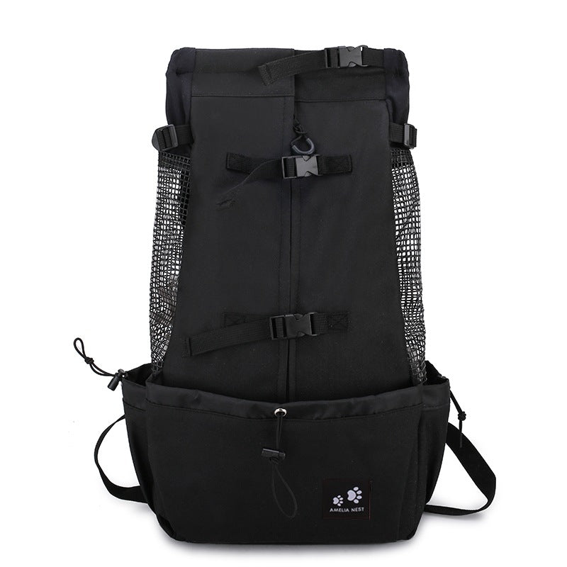 Double-Strap Dog Carrier Backpack - Black / L