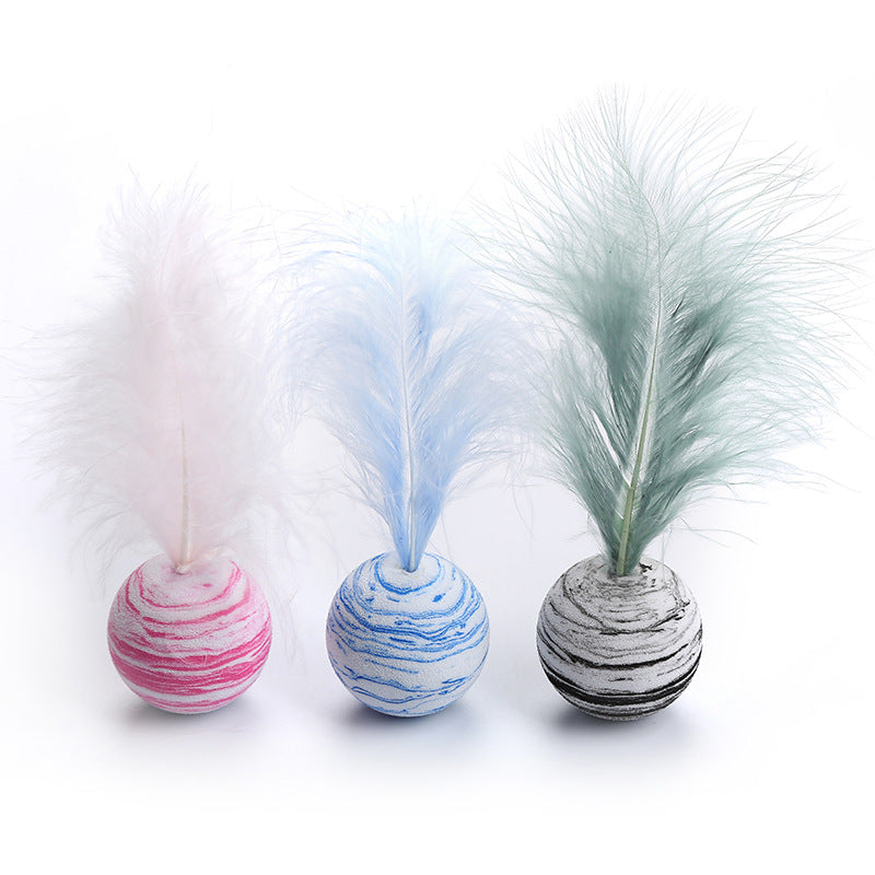 Star-Textured Foam Ball with Feathers