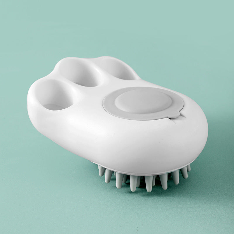 Paw-Shaped Pet Bath Brush - Grey