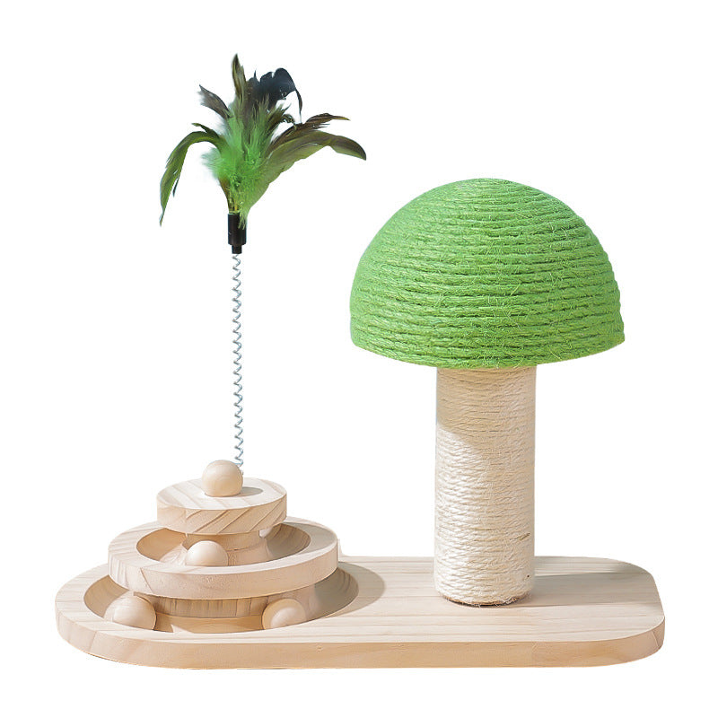 Wooden Ball Track Cat Toy with Sisal Balls