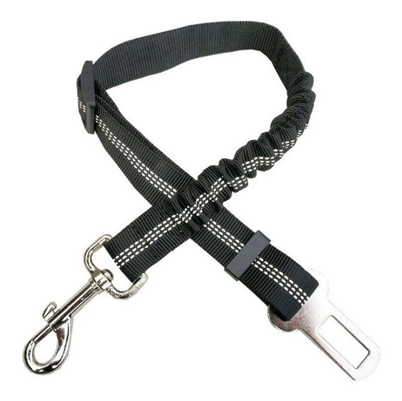 Reflective Dog Car Seat Belt - Black