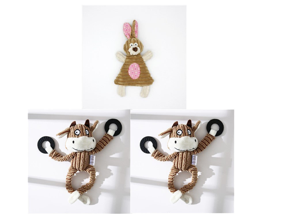 Plush Donkey and Friends Dog Toy - Set9