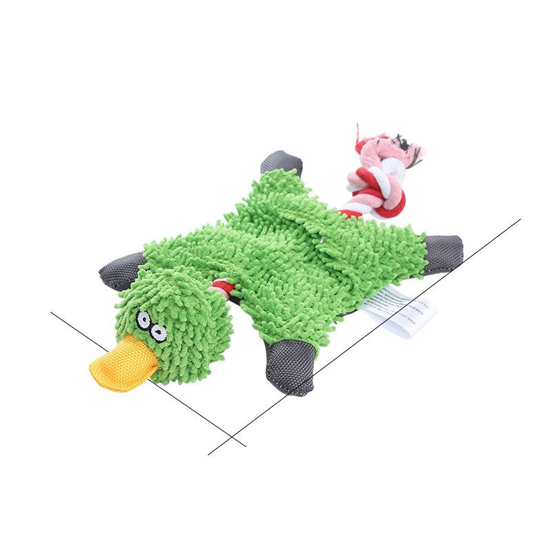 Plush Donkey and Friends Dog Toy - Green duck