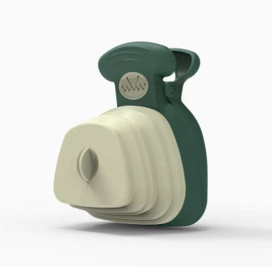 Foldable Poop Scooper With Bag Dispenser - Green mustard / Small