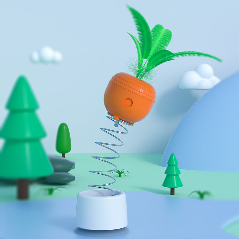 Spring Carrot Treat Toy for Cats