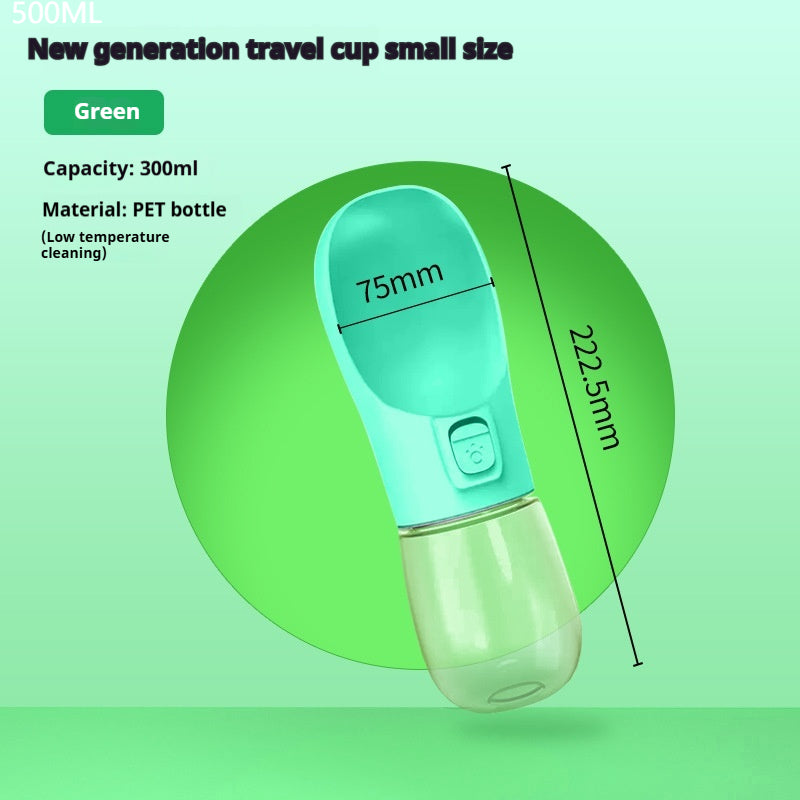 Wide-Mouth Dog Travel Water Bottle - Green 550ml / Solid color