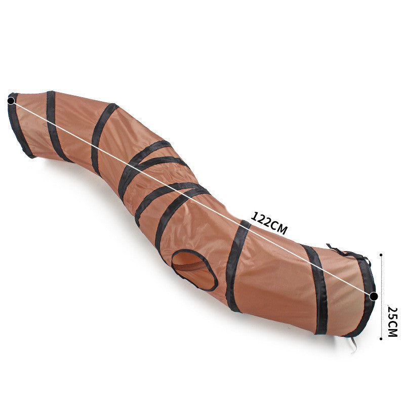 Collapsible S-Shaped Cat Tunnel
