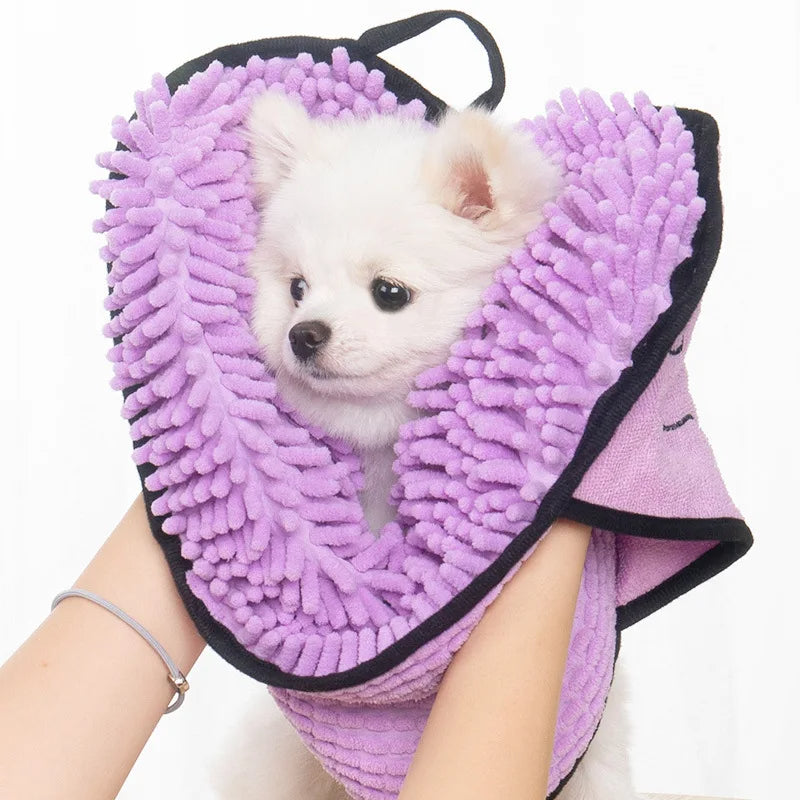 Microfiber Dog Towel with Hand Pockets