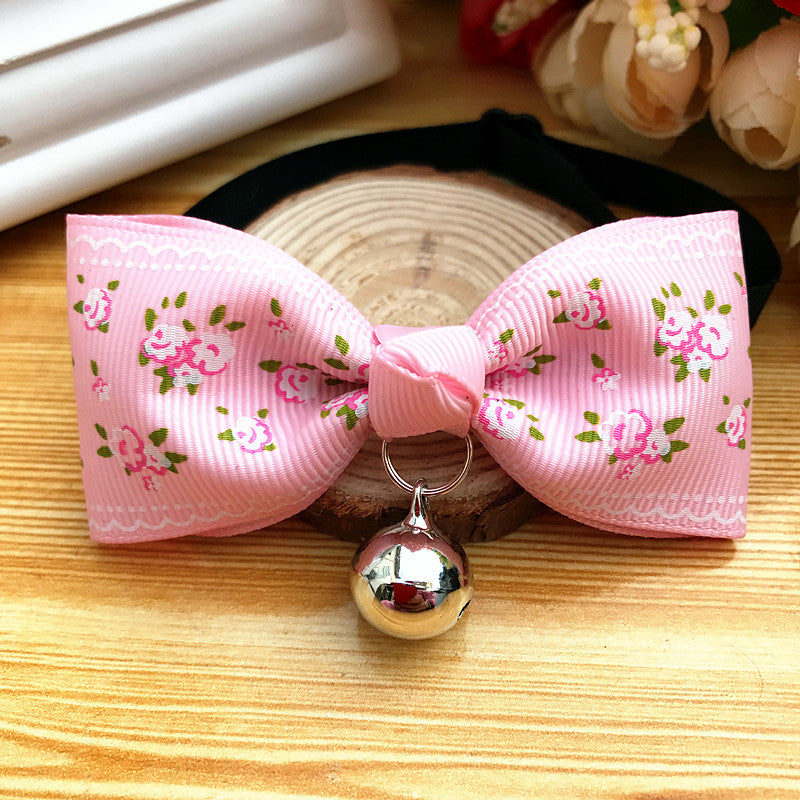 Bow Tie Pet Collar With Bell