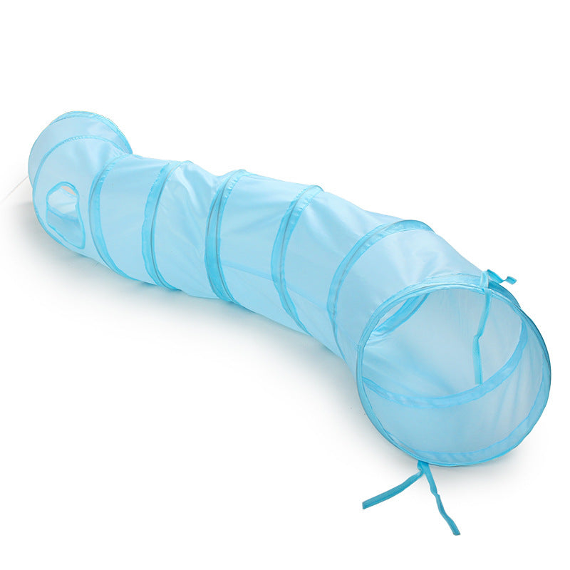 Collapsible S-Shaped Cat Tunnel