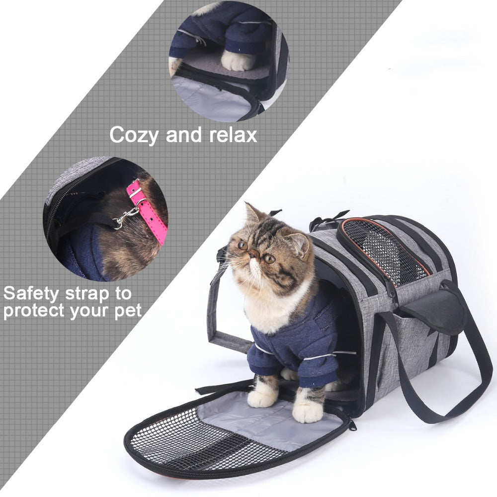 Foldable Pet Car Seat Carrier Basket