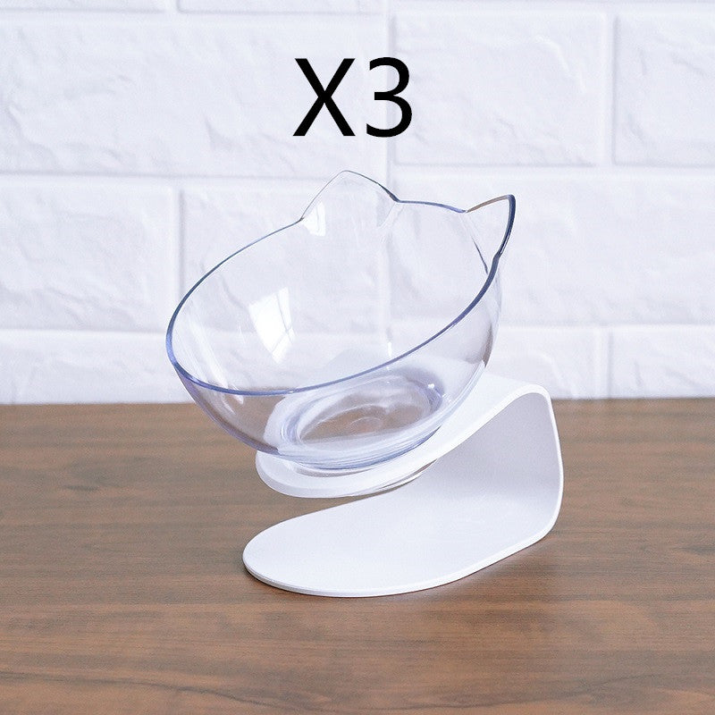 Elevated Tilted Cat Bowl Stand - Single transparent shelf3pcs