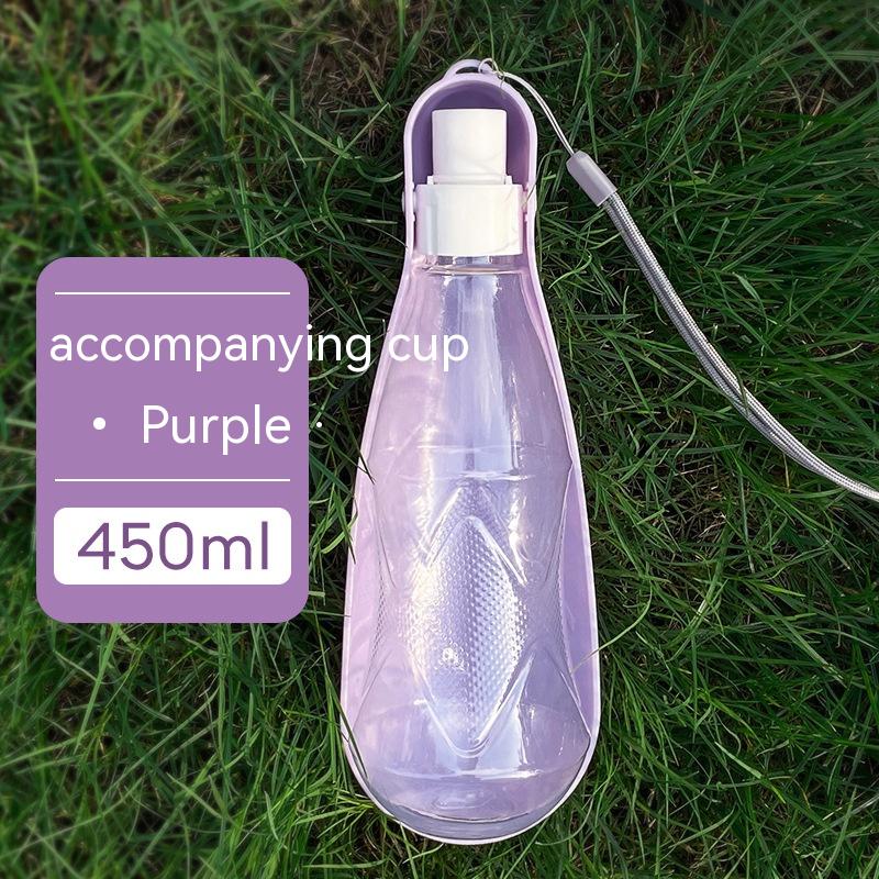 Folding Water Bottle for Medium-Large Dogs - Purple 450ml