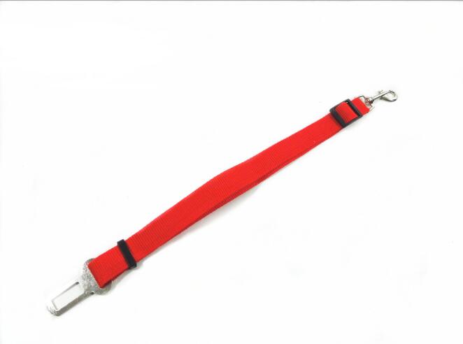 Adjustable Car Seat Belt Dog Lead - Red