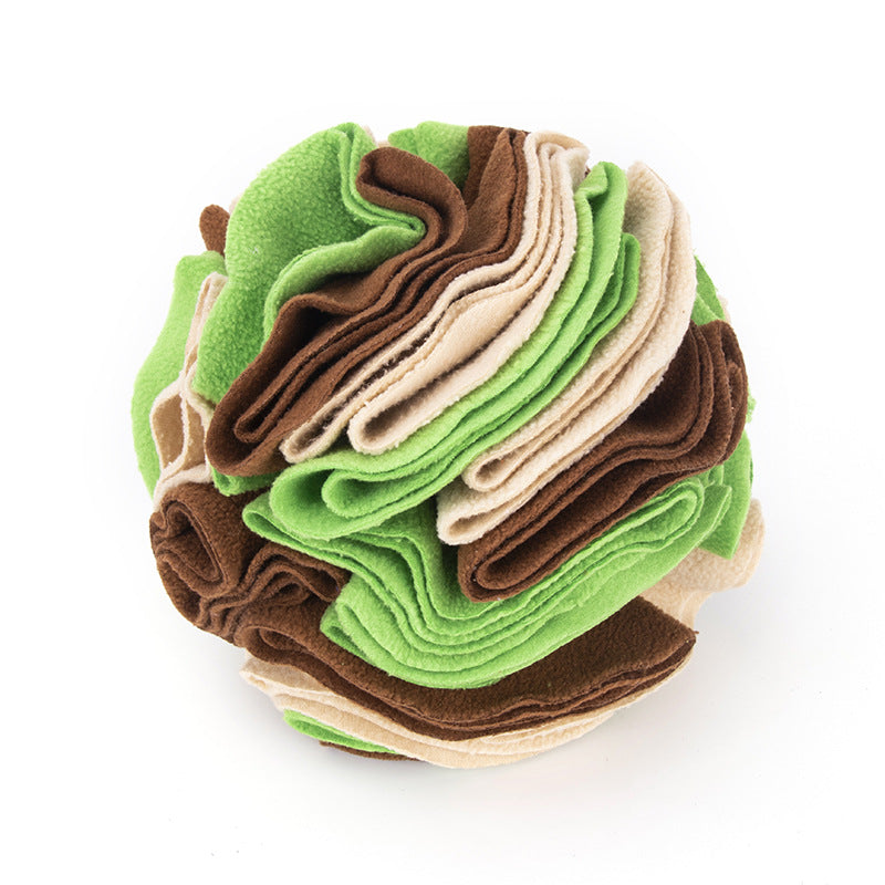 Fleece Snuffle Ball for Dogs and Cats - Avocado color / 15cm