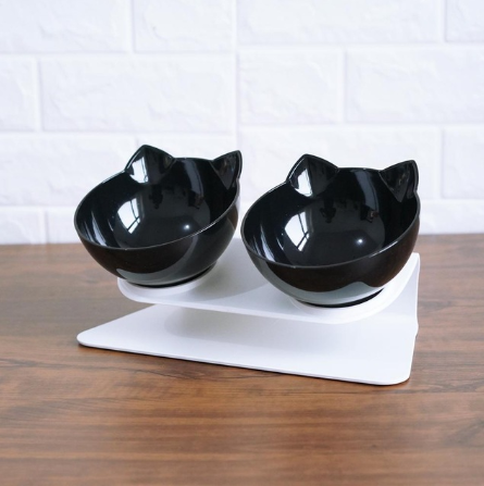 Tilted Cat Ear Pet Bowl - B / Q1pc