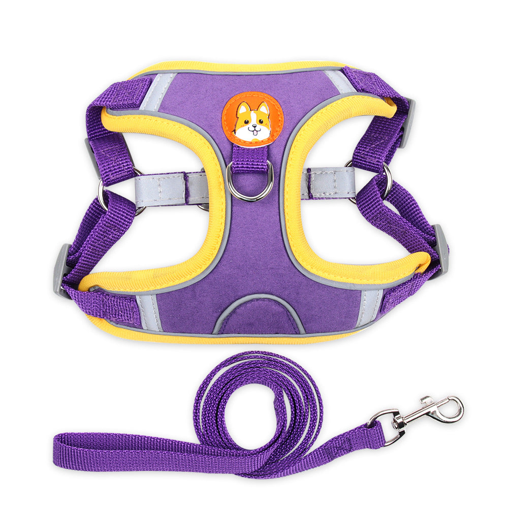Reflective Soft Harness and Leash Set