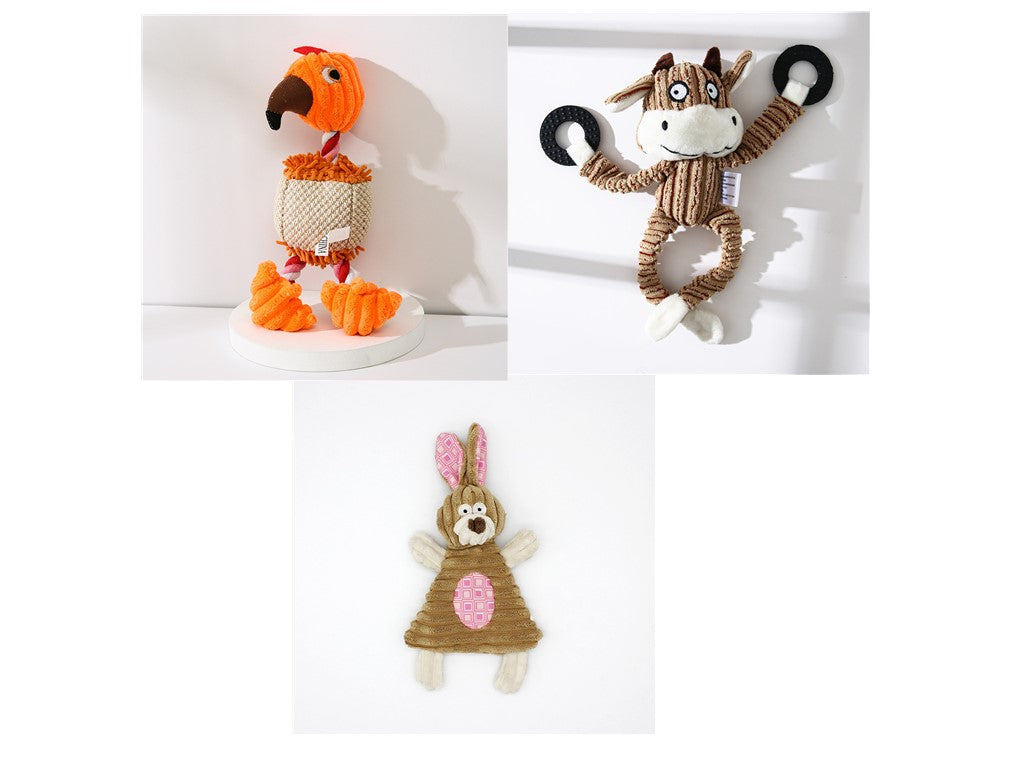 Plush Donkey and Friends Dog Toy - Set10