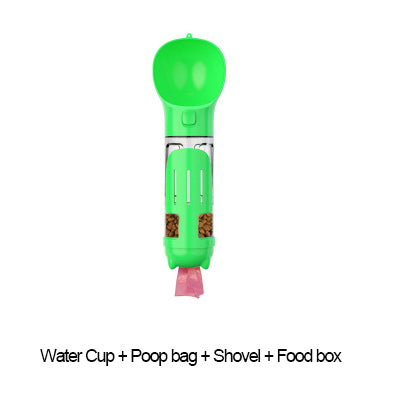 3-in-1 Dog Water Bottle and Feeder - 300ml / Green