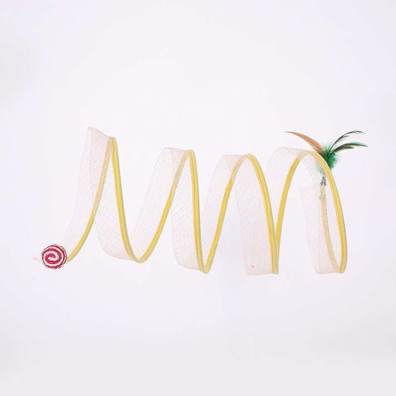 Mesh Cat Tunnel with Hanging Toys