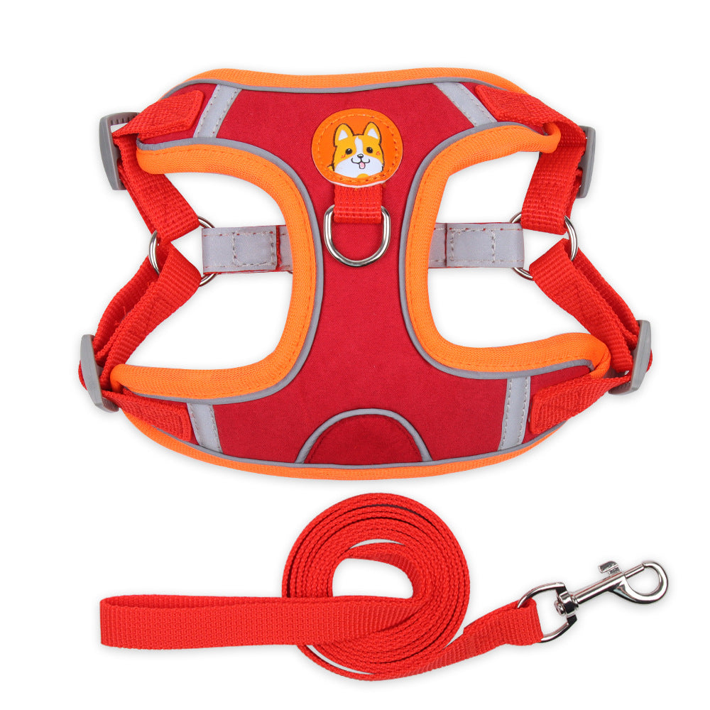 Reflective Soft Harness and Leash Set