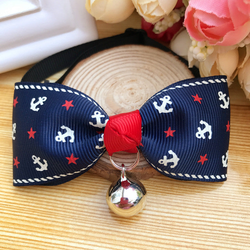 Bow Tie Pet Collar With Bell