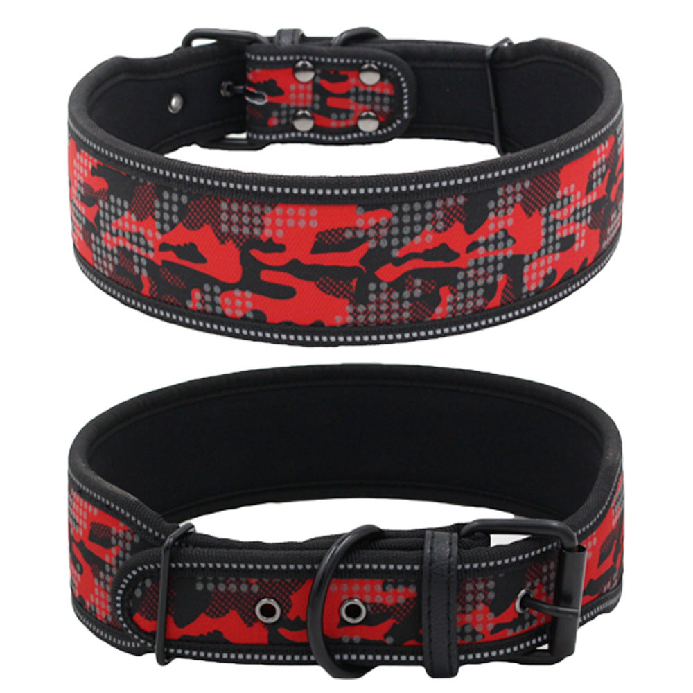 Wide Solid Color Dog Collar
