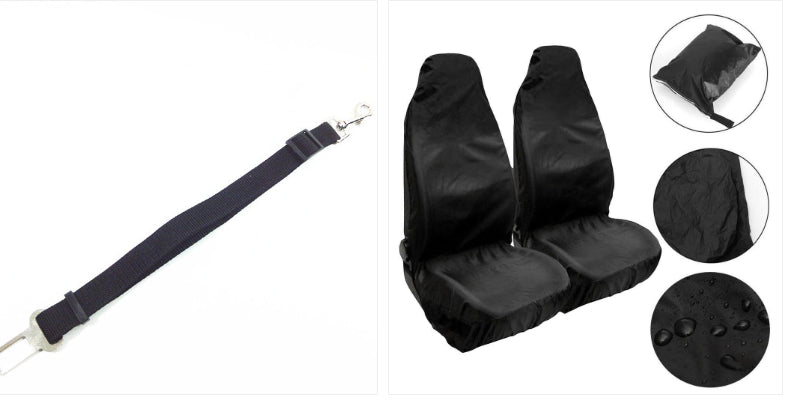 Adjustable Car Seat Belt Dog Lead - Set