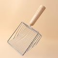 Metal Cat Litter Scoop with Wooden Handle - Cat litter shovel / 7x28x8cm