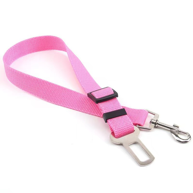 Adjustable Dog Car Seat Belt Strap - Pink