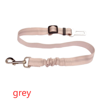 Reflective Dog Car Seat Belt - Grey