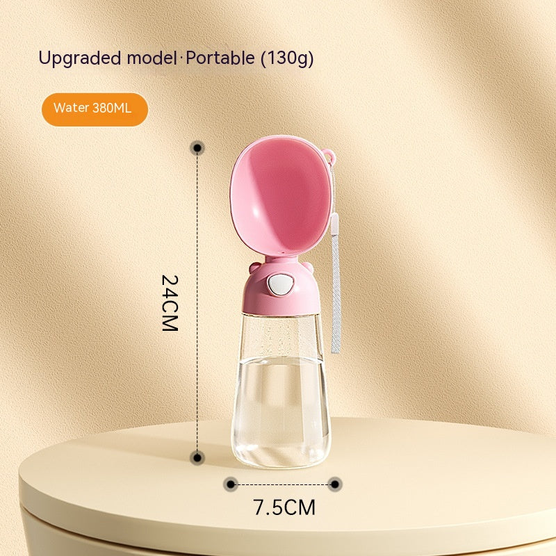 Portable Pet Water and Food Bottle - 3086 Upgraded Style Pink