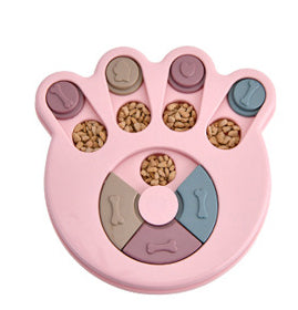 Slow-Feed Puzzle Toy for Dogs - Pink / Footprint