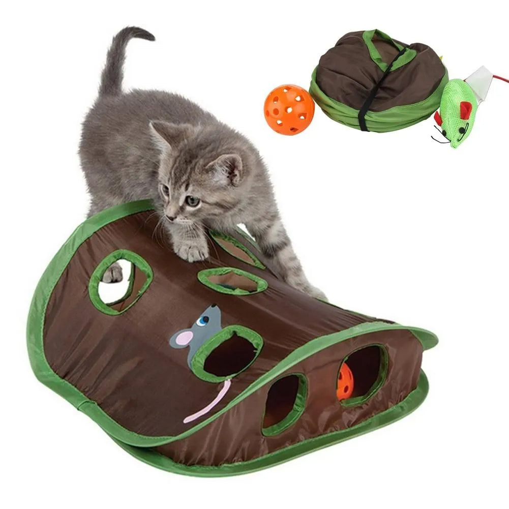 Nine-Hole Hide-and-Seek Cat Toy