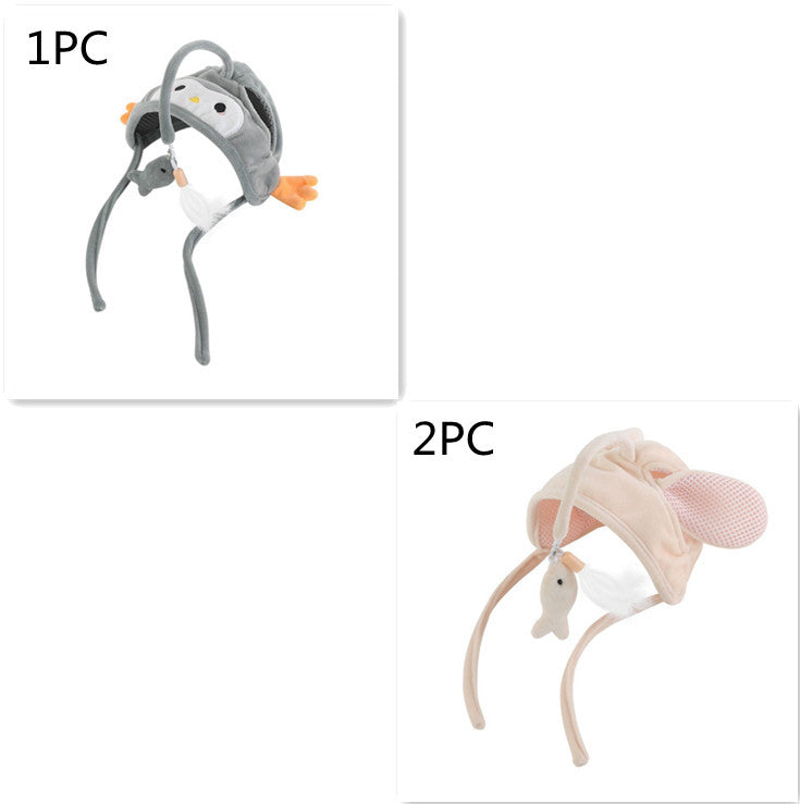 Head-Worn Feather Teaser Hat for Cats - Set14