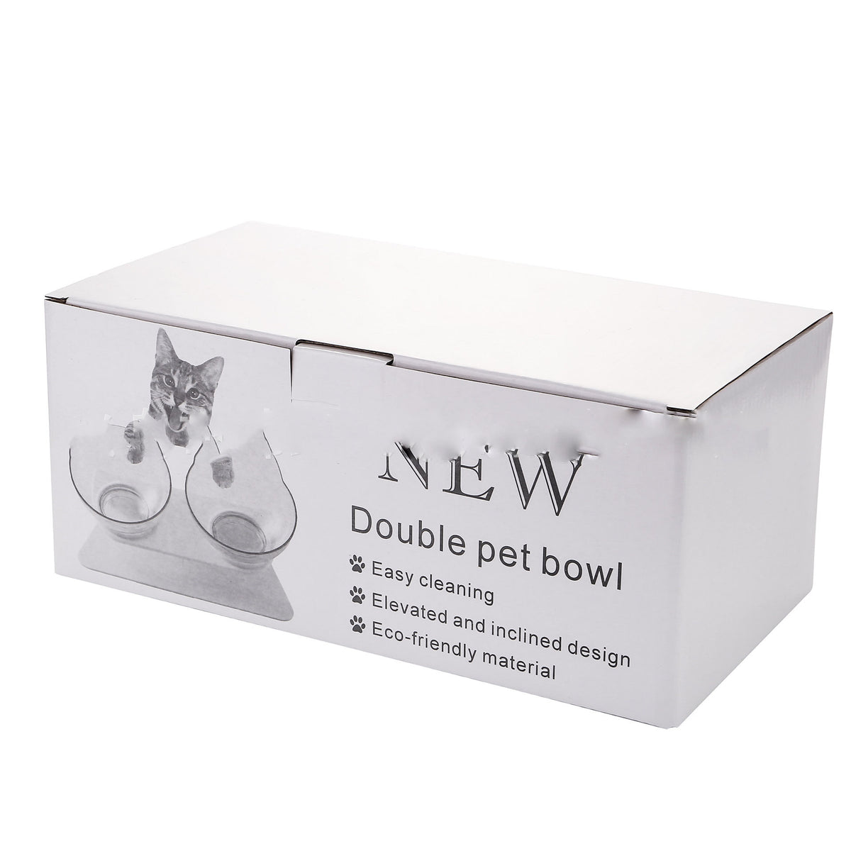 Elevated Tilted Cat Bowl Stand - Double bowl box