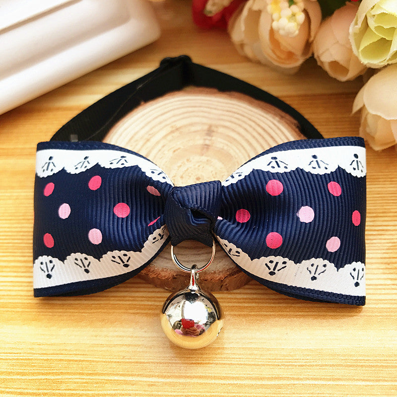Bow Tie Pet Collar With Bell