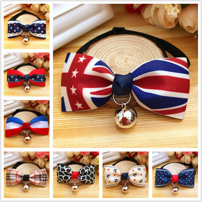 Bow Tie Pet Collar With Bell