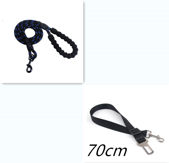 Reflective Nylon Dog Leash - Black set